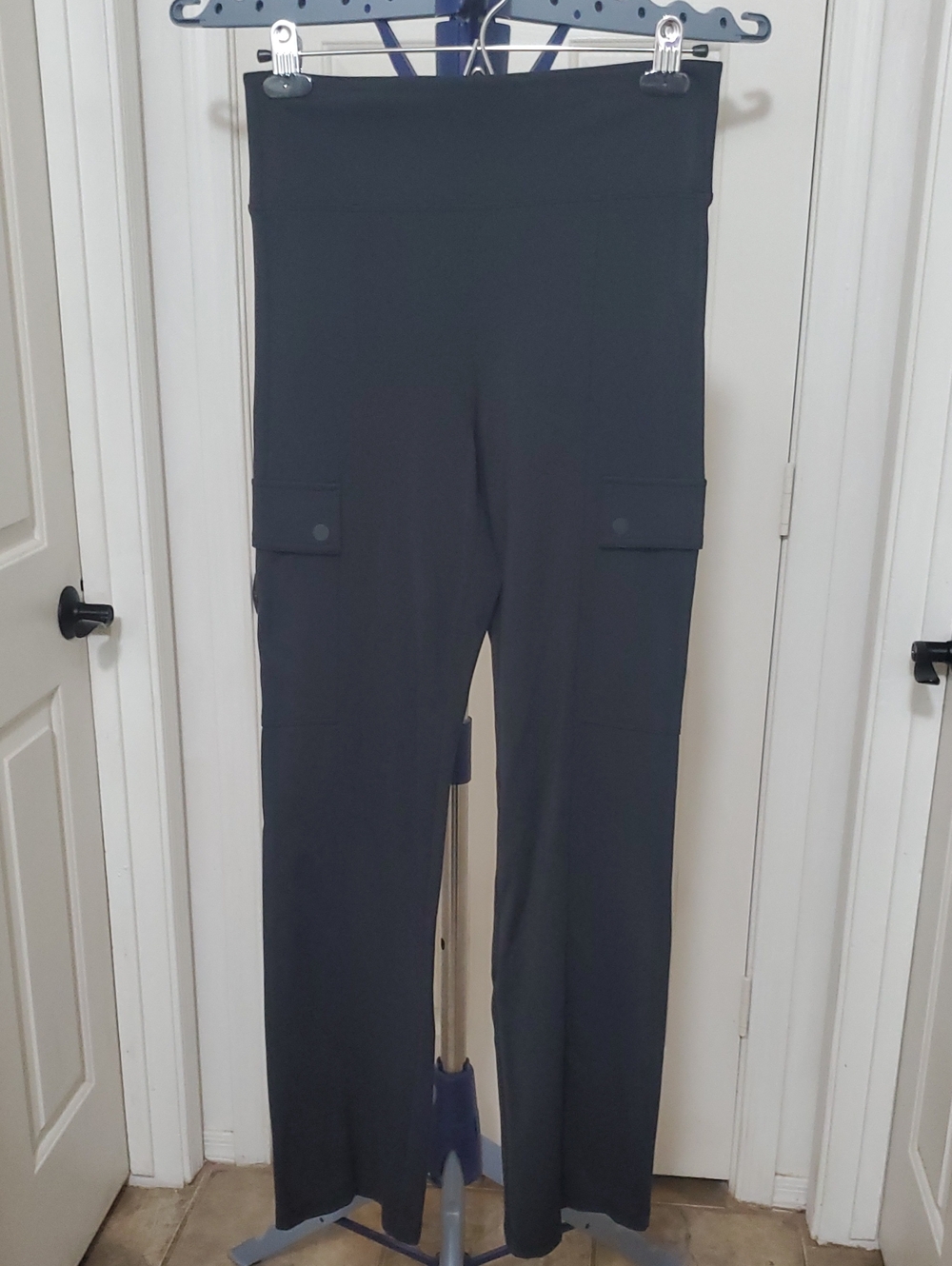 Athleta Black High-Rise Cargo Track Pants